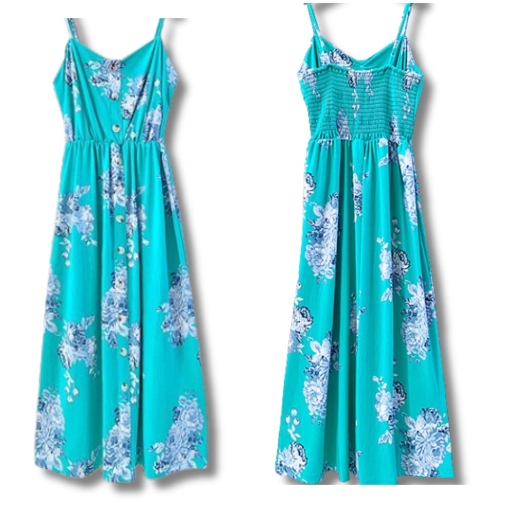 FLORAL MAXI DRESS NWT measures: waist- 22in. Bust-29in. Shoulder to hem-37in